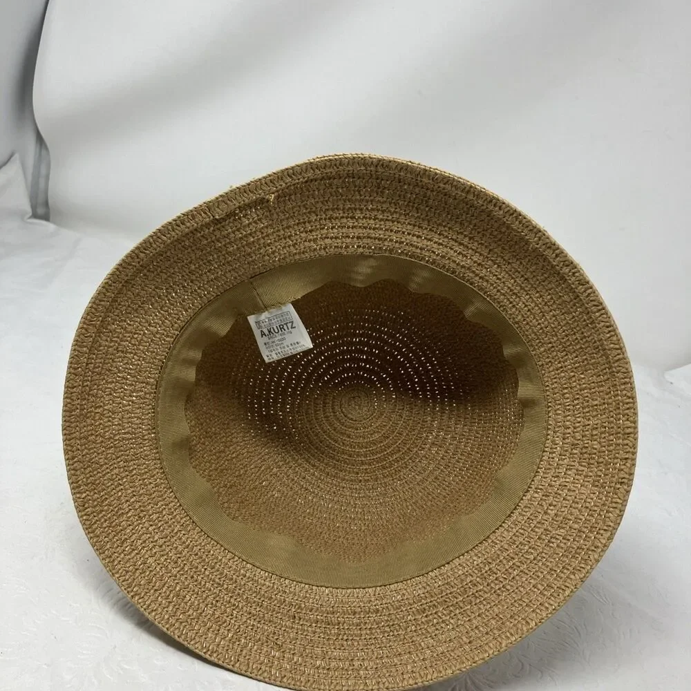 A. Kurtz Embellished Bunny Sun Hat YOUTH BOYS GIRLS Ears Face Faux Straw